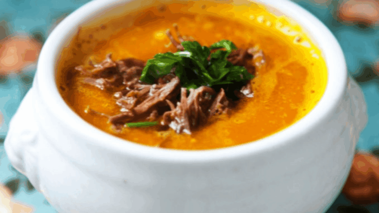 Pumpkin Cream Soup with Dried Beef