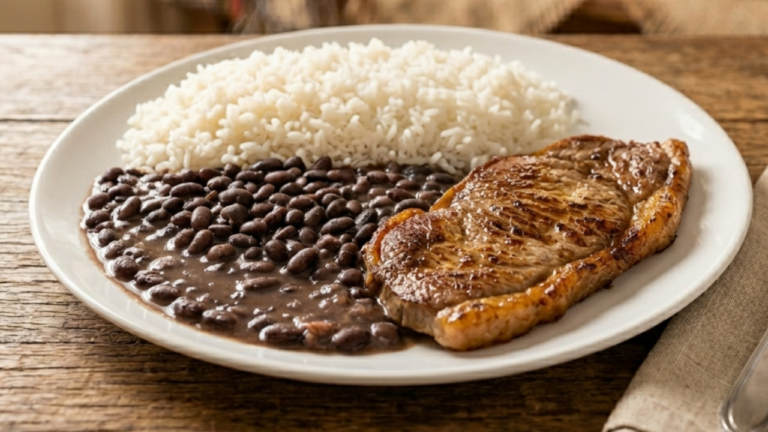Rice, beans & steak