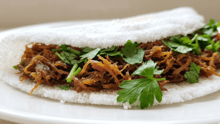 Tapioca with jerked beef